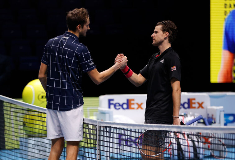 Daniil Medvedev and Dominic Thiem at the ATP Finals in London