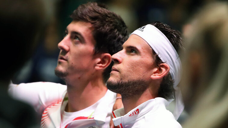 Sebastian Ofner and Dominic Thiem in Espoo on Friday