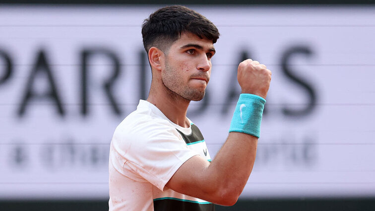 Im Halbfinale von Roland Garros erinnerte Carlos Alcaraz in Sachen Zähigkeit an sein Vorbild Rafael Nadal. Getty Images