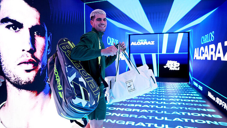 Auf dem Weg zum erwünschten Turniersieg in Turin möchte Carlos Alcaraz die Führung in der Weltrangliste zum Jahresende fixieren. Getty Images