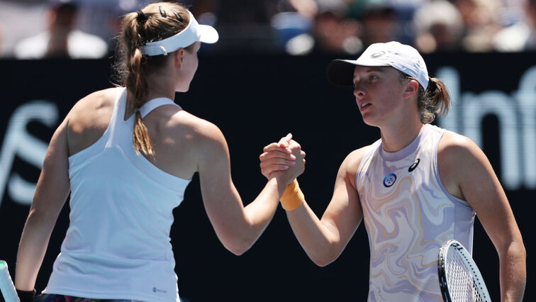 Bei den Australian Open hatte Elena Rybakina gegen Iga Swiatek die Nase vorne