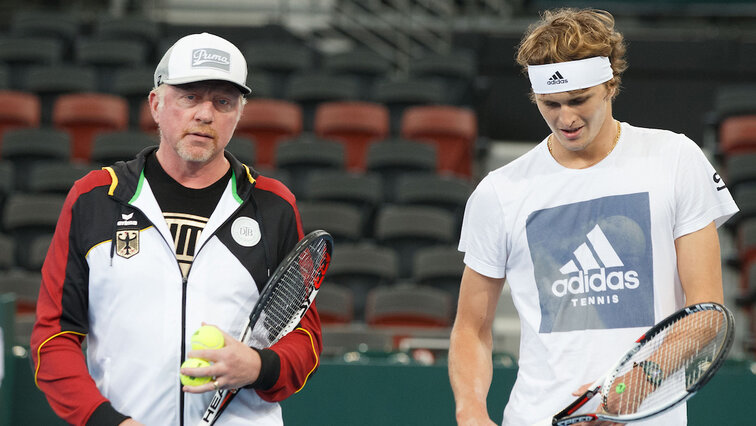Boris Becker und Alexander Zverev im Jahr 2018 Boris Becker und Alexander Zverev im Jahr 2018