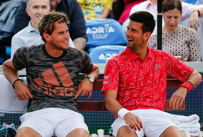 Dominic Thiem feierte gegen Novak Djokovic bereits fünf Siege Dominic Thiem feierte gegen Novak Djokovic bereits fünf Siege