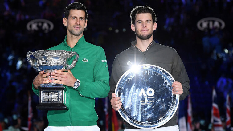 Das Siegerbild von 2020: Novak Djokovic und Dominic Thiem The winning picture from 2020: Novak Djokovic and Dominic Thiem