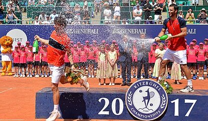Die Siegerehrung der letzten Generali-Open in kitzbühel.