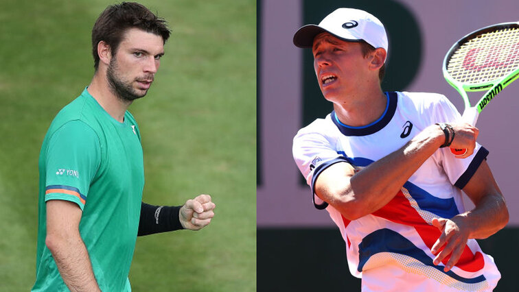 Jurij Rodionov plays against Alex de Minaur in Stuttgart