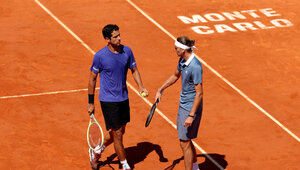 Die Kumpel Marcelo Melo und Alexander Zverev schlagen häufiger zusammen im Doppel auf.