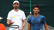 Goran Ivanisevic und Novak Djokovic in Wimbledon 2019
