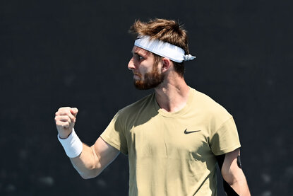 Corentin Moutet gewann den Ultimate Tennis Showdown Corentin Moutet schlug Taylor Fritz im Finale