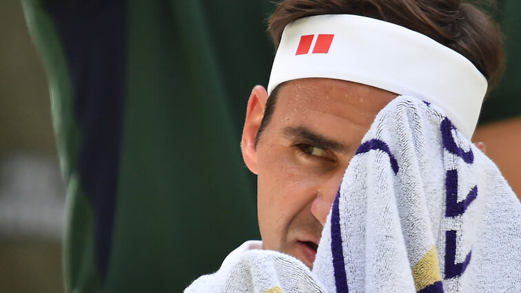 Roger Federer started to work up a sweat