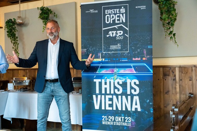 Thomas Muster trat am Dienstag als Botschafter für das Tennisturnier in der Wiener Stadthalle in Erscheinung