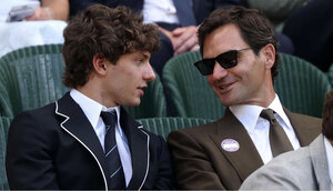 Kimi Antonelli und Roger Federer vergangene Woche in Wimbledon