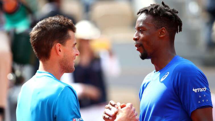 Dominic Thiem is usually congratulated by Gael Monfils