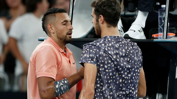 Nick Kyrgios and Karen Khachanov at the 2020 Australian Open