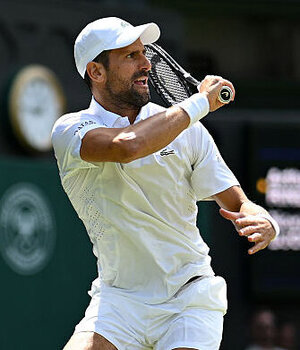Novak Djokovic am Freitag in Wimbledon