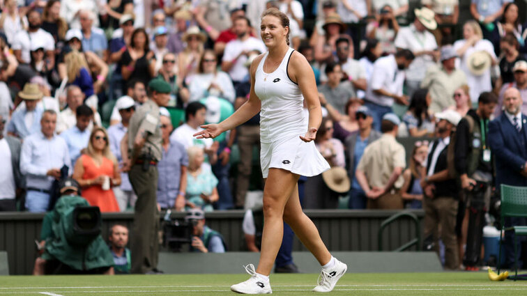Durfte wie in Wimbledon jubeln: Jule Niemeier besiegte Ons Jabeur. Was allowed to cheer like in Wimbledon: Jule Niemeier defeated Ons Jabeur.