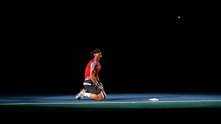 David Ferrer during his victory at the ATP Masters 1000 event in Paris