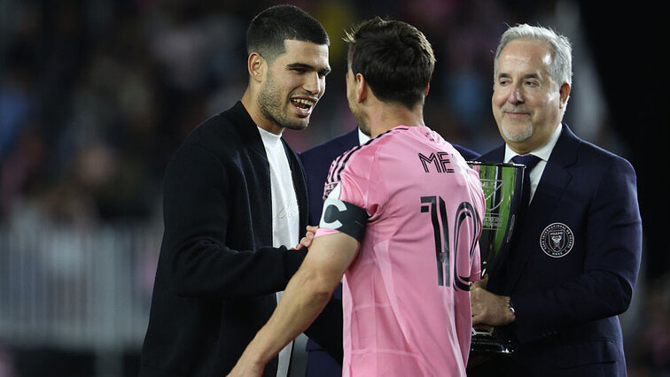 Carlos Alcaraz beglückwünschte Lionel Messi zum Titelgewinn in der Eastern-Conference der MLS. Getty Images
