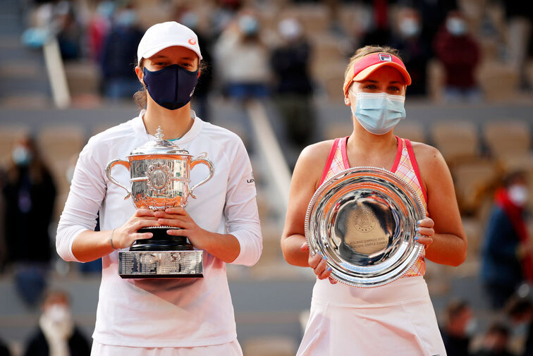 Iga Swiatek and Sofia Kenin at the French Open