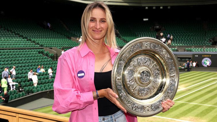 Marketa Vondrousova überraschte in Wimbledon mit ihrem Einzeltitel. Marketa Vondrousova überraschte in Wimbledon mit ihrem Einzeltitel.