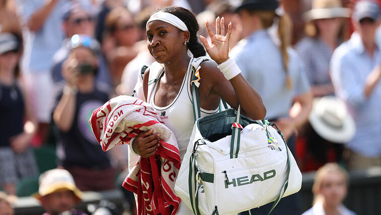 Coco Gauff bei ihrem Anschied aus Wimbledon