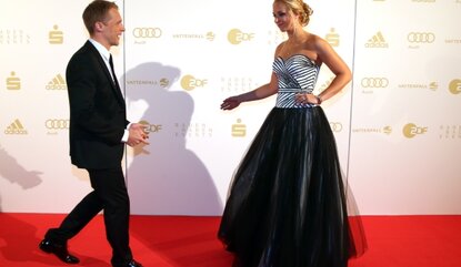 BADEN-BADEN, GERMANY - DECEMBER 15: Sabine Lisicki attends with Oliver Pocher the Sportler des Jahres 2013 (German Athlete of the Year) gala at the Kurhaus Baden-Baden on December 15, 2013 in Baden-Baden, Germany. (Photo by Alexander Hassenstein/Bo...