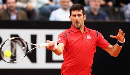 ROME, ITALY - MAY 13: Novak Djokovic of Serbia in action against Rafa Nadal of Spain during day six of the The Internazionali BNL d'Italia 2016 on May 13, 2016 in Rome, Italy. (Photo by Matthew Lewis/Getty Images)
