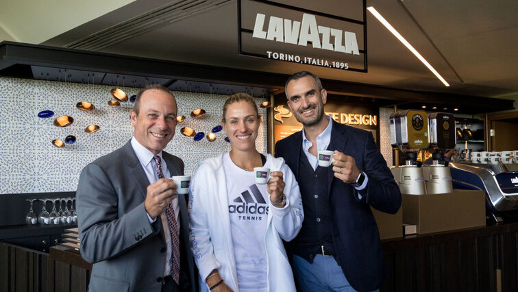 Guiseppe Lavazza, Angelique Kerber and Marco Lavazza