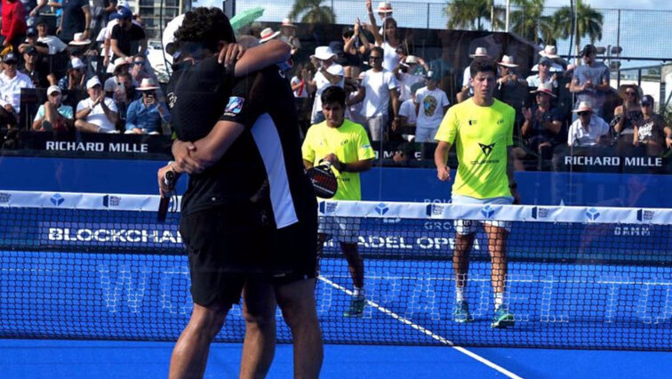 This is what winners look like: Fernando Belasteguin and Arturo Colello after reaching the final in Miami