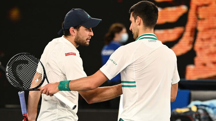 2021 in Australien hatte Aslan Karatsev gegen Novak Djokovic keine Chance