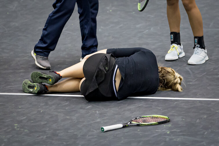 Sabine Lisicki verletzte sich in Linz im Doppel Sabine Lisicki at the WTA tournament in Linz