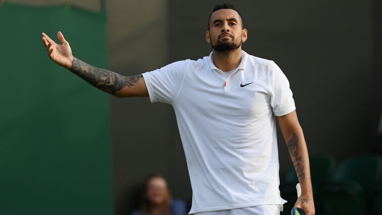 Nick Kyrgios was celebrated by the audience after his three-set success over Gianluca Mager