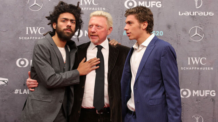 Boris Becker with his sons Noah and Elias