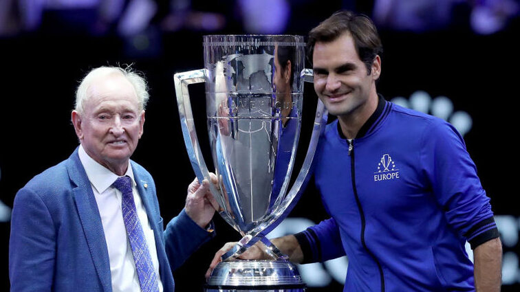 Der Namenspatron und der Antreiber: Rod Laver und Roger Federer