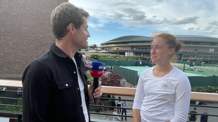 Ella Seidel beim Sky-Interview mit Moritz Lang Ella Seidel beim Sky-Interview mit Moritz Lang