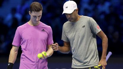 Joe Salisbury und Rajeev Ram am Sonntag in Turin Joe Salisbury und Rajeev Ram am Sonntag in Turin