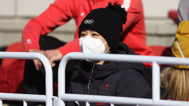 Peng Shuai bei den Olympischen Winterspielen in Peking 2022. Peng Shuai at the Beijing 2022 Winter Olympics.