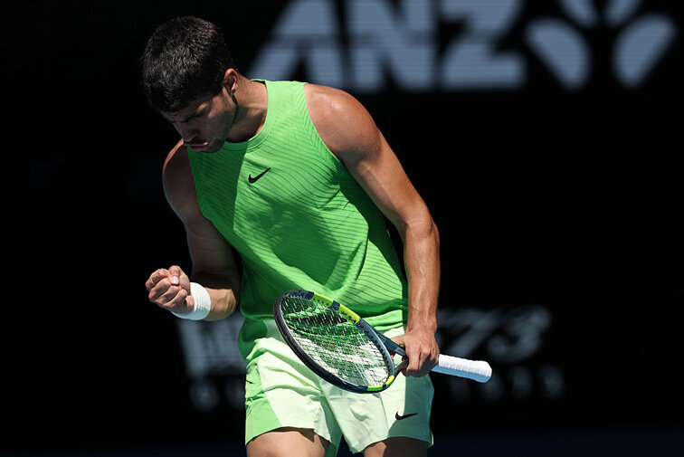 Carlos Alcaraz hatte mit Corentin Moutet leichtes Spiel