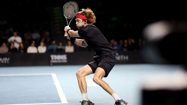 Andrey Rublev hatte in seiner Achtelfinal-Partie mehr Mühe als erwartet. Andrey Rublev hatte in seiner Achtelfinal-Partie mehr Mühe als erwartet.