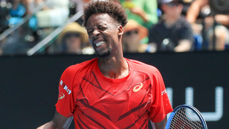 Der Standard-Gesichtsausdruck von Gael Monfils gegen Novak Djokovic