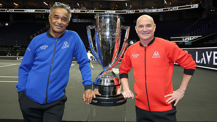 Cooler wird es nicht mehr: Yannick Noah und Andre Agassi in San Francisco