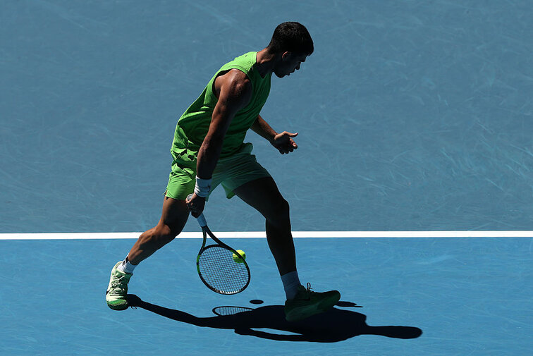 Carlos Alcaraz griff gegen Corentin Moutet auch in die Trickkiste Carlos Alcaraz griff gegen Corentin Moutet auch in die Trickkiste