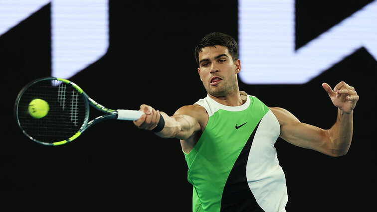 Carlos Alcaraz hatte mit Yannick Hanfmann in der zweiten Runde keine allzu leichte Aufgabe.