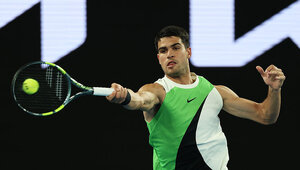 Carlos Alcaraz hatte mit Yannick Hanfmann in der zweiten Runde keine allzu leichte Aufgabe.