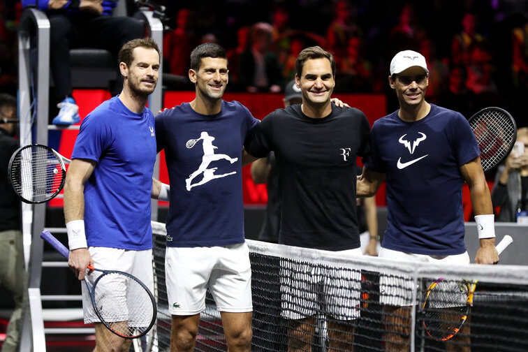 Modstander skjule Ellers Laver Cup: Federer, Nadal, Djokovic, Murray during legend training - the  Big 4 among themselves · tennisnet.com