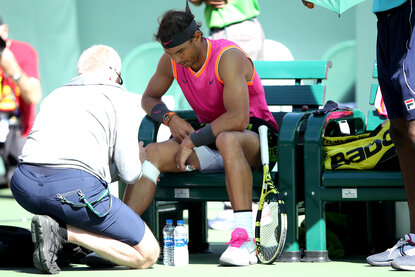 Rafael Nadal Rafael Nadal kann nicht zu seinem Halbfinale gegen Roger Federer antreten