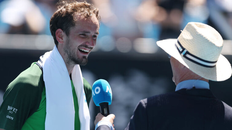 Daniil Medvedev nach seinem Erstrundensieg am Montag Daniil Medvedev nach seinem Erstrundensieg am Montag