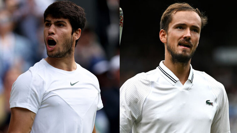 Carlos Alcaraz und Daniil Medvedev haben sich in Wimbledon schon einmal getroffen Carlos Alcaraz und Daniil Medvedev haben sich in Wimbledon schon einmal getroffen