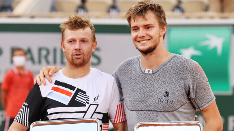 Andrey Golubev and Alexander Bublik on Saturday in Roland Garros