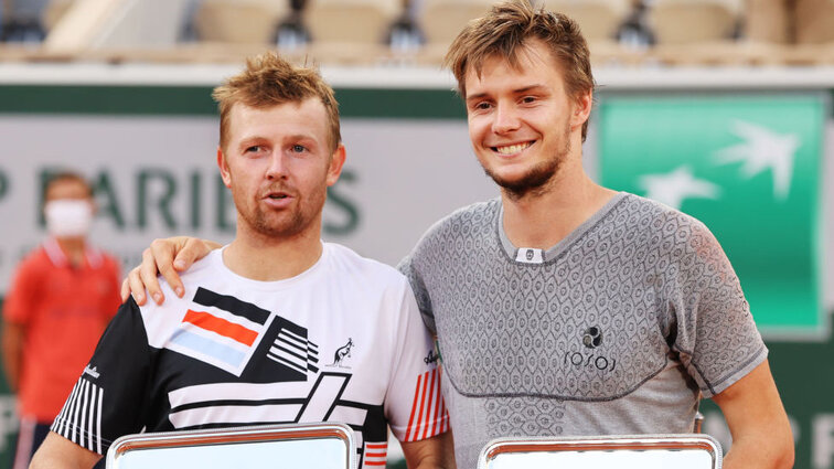 Andrey Golubev und Alexander Bublik am Samstag in Roland Garros Andrey Golubev and Alexander Bublik on Saturday in Roland Garros